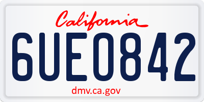 CA license plate 6UEO842