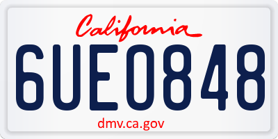 CA license plate 6UEO848