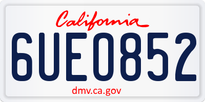 CA license plate 6UEO852