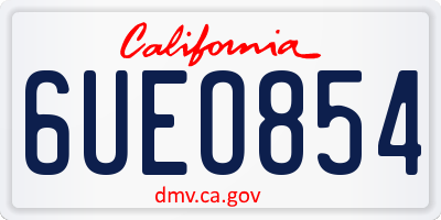 CA license plate 6UEO854