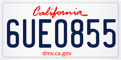 CA license plate 6UEO855
