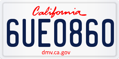 CA license plate 6UEO860