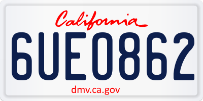 CA license plate 6UEO862