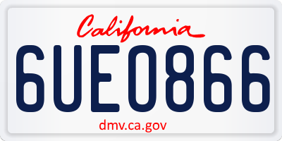 CA license plate 6UEO866