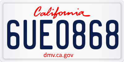 CA license plate 6UEO868