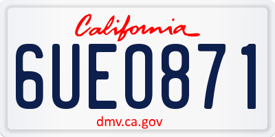 CA license plate 6UEO871