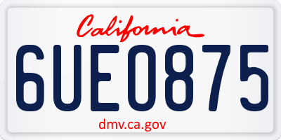CA license plate 6UEO875