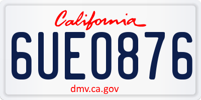 CA license plate 6UEO876