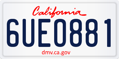 CA license plate 6UEO881