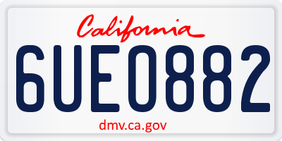 CA license plate 6UEO882
