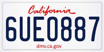 CA license plate 6UEO887