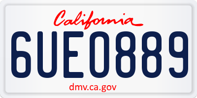 CA license plate 6UEO889