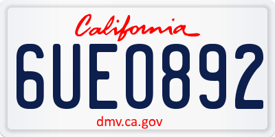 CA license plate 6UEO892