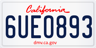 CA license plate 6UEO893