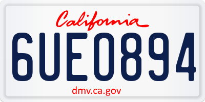 CA license plate 6UEO894
