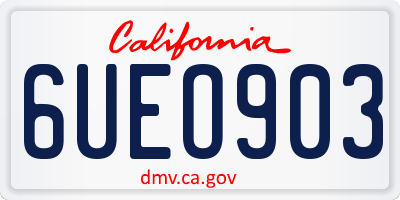 CA license plate 6UEO903