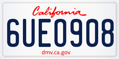 CA license plate 6UEO908