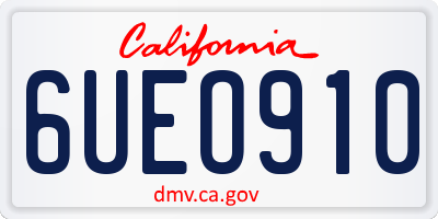 CA license plate 6UEO910