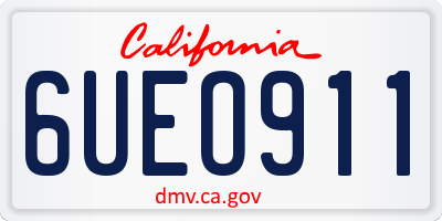 CA license plate 6UEO911
