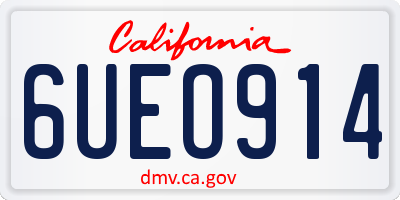 CA license plate 6UEO914