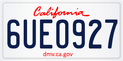 CA license plate 6UEO927