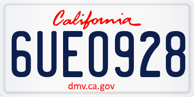 CA license plate 6UEO928