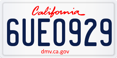 CA license plate 6UEO929