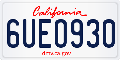 CA license plate 6UEO930