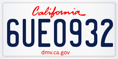CA license plate 6UEO932