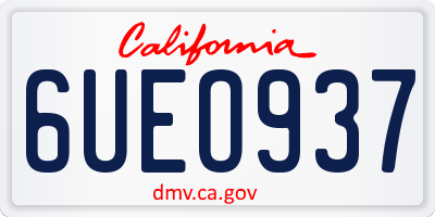 CA license plate 6UEO937