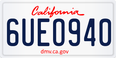 CA license plate 6UEO940