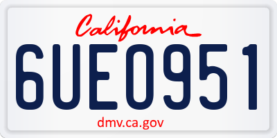 CA license plate 6UEO951