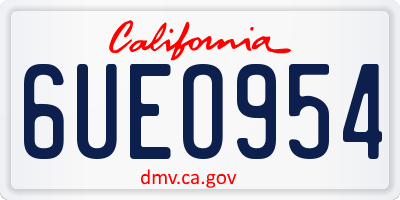 CA license plate 6UEO954