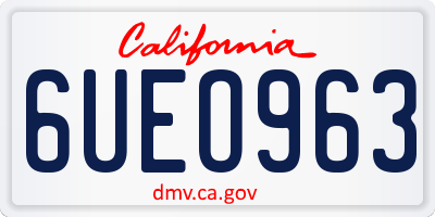 CA license plate 6UEO963