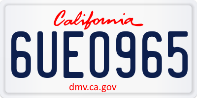 CA license plate 6UEO965
