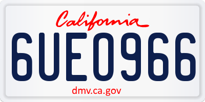 CA license plate 6UEO966