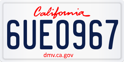 CA license plate 6UEO967