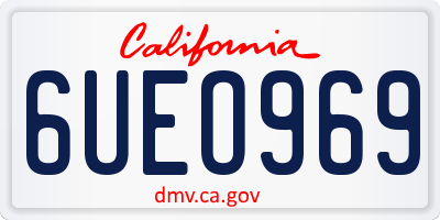 CA license plate 6UEO969
