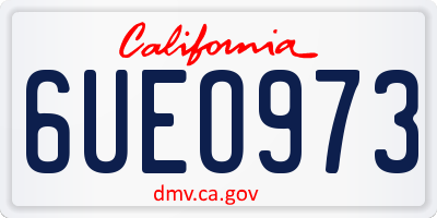 CA license plate 6UEO973