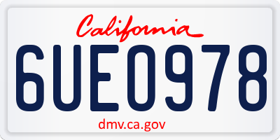 CA license plate 6UEO978