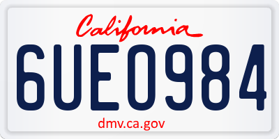 CA license plate 6UEO984