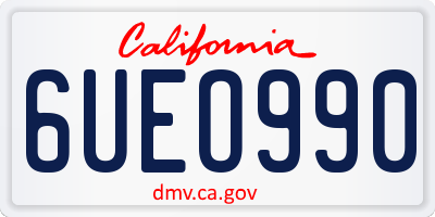 CA license plate 6UEO990