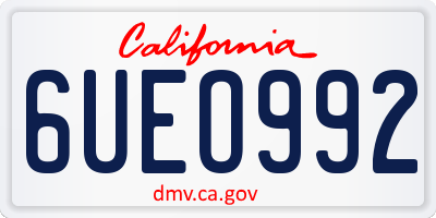 CA license plate 6UEO992