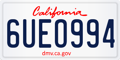 CA license plate 6UEO994