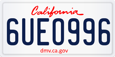 CA license plate 6UEO996