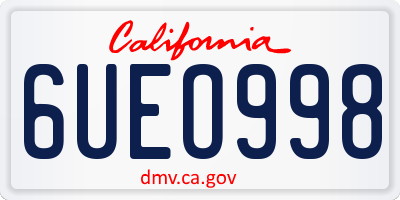 CA license plate 6UEO998
