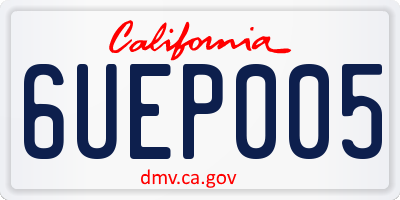CA license plate 6UEP005