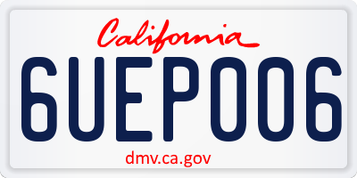 CA license plate 6UEP006