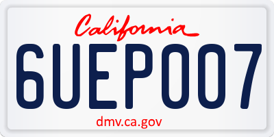 CA license plate 6UEP007
