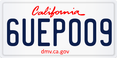 CA license plate 6UEP009